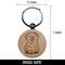 Shaggy Dog Sheepdog Sketch Fluffy Hairy Pet Engraved Wood Round Keychain Tag Charm